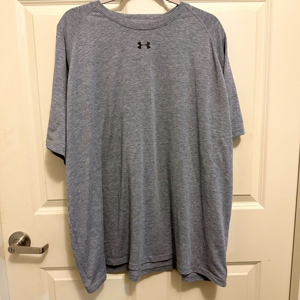 Under Armour Loose Heat Gear Mens 2XL Gray Short Sleeve Crewneck T Shirt